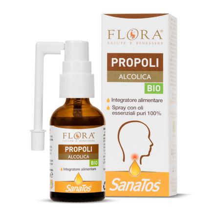 Flora bio propolisový sprej na hrdlo s esenciálnymi olejmi a alkoholom 30ml