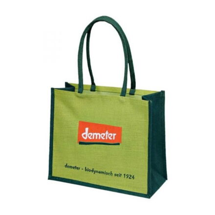 Taška z bio juty s logom demeter 40x34x18cm