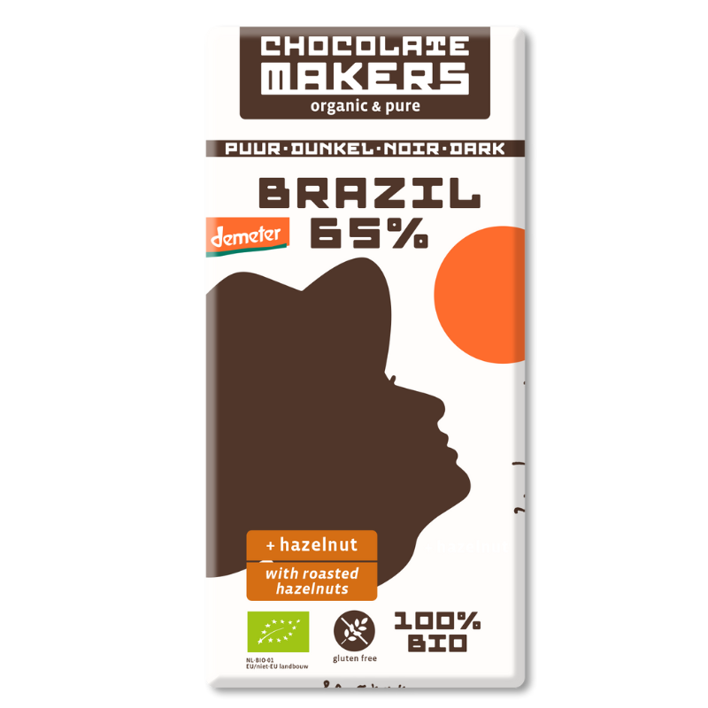 Chocolate makers demeter čokoláda 65% s praženými lieskovcami 80g