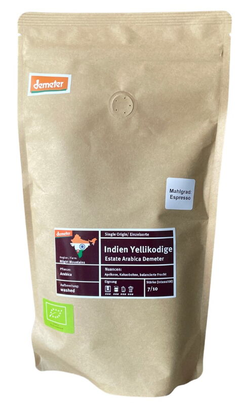 Demeter mletá káva arabica z Indie Yellikodige 350g