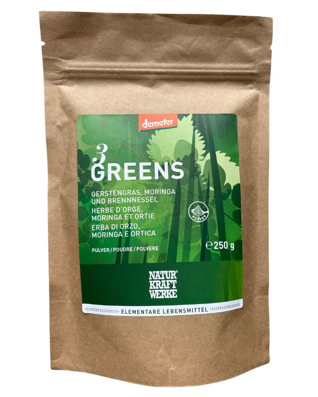 Naturkraftwerke zmes jačmennej trávy, moringy a žihľavy - prášok 250g